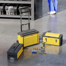 HOMCOM 3-Tier Tool Box With Wheels, Stackable Steel Toolbox
