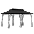 Outsunny 3 x 4m Garden Gazebo with Sides, Double Roof Metal Gazebo, White