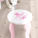 AIYAPLAY Kids Dressing Table Set, 2 PCS Children Vanity Table with Stool
