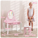 AIYAPLAY Kids Dressing Table Set, 2 PCS Children Vanity Table with Stool