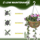 HOMCOM Set of 2 Artificial Plants, Azalea Flowers in Basket