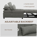 HOMCOM 4-in-1 Pull Out Sleeper Chair Bed with Pockets