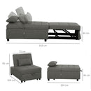 HOMCOM 4-in-1 Pull Out Sleeper Chair Bed with Pockets
