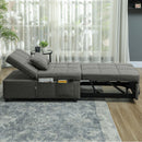 HOMCOM 4-in-1 Pull Out Sleeper Chair Bed with Pockets