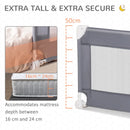 HOMCOM Children's Protective Bed-Side Guard - Grey