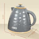 HOMCOM Electric Kettle, Fast Boil, 1.7L, 3kW, Swivel, Ripple