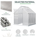 Outsunny Polycarbonate Walk-in Garden Greenhouse w/ Sliding Door Silver Tone