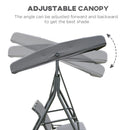 Outsunny Garden Swing 3 Seater-Grey