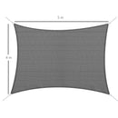 Outsunny 5 x 4m Sun Shade Sail Rectangle Canopy Outdoor Sunscreen Awning with Mounting Ropes for Garden, Patio, Party, UV Protection, Charcoal Grey