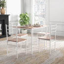 HOMCOM 5 Piece Dining Table and Chairs Set, Space Saving, Brown and White