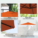 Outsunny 3(m) Garden Banana Parasol Cantilever Umbrella w/Crank& Base