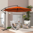 Outsunny 3(m) Garden Banana Parasol Cantilever Umbrella w/Crank& Base