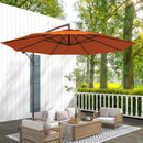 Outsunny 3(m) Garden Banana Parasol Cantilever Umbrella w/Crank& Base
