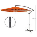 Outsunny 3(m) Garden Banana Parasol Cantilever Umbrella w/Crank& Base