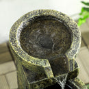 Outsunny Garden Water Feature with Adjustable Flow, 4-Tier Stone Look Bowls