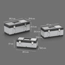 HOMCOM 3 Pieces Tool Case Set, 23\" 19\" 16\" Stainless Steel Tool Boxes