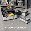 HOMCOM 3 Pieces Tool Case Set, 23\" 19\" 16\" Stainless Steel Tool Boxes