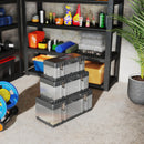 HOMCOM 3 Pieces Tool Case Set, 23\" 19\" 16\" Stainless Steel Tool Boxes