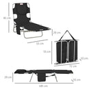 Outsunny Patio Foldable Sun Lounger 5 Level Adjustable Reclining Chair