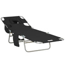 Outsunny Patio Foldable Sun Lounger 5 Level Adjustable Reclining Chair