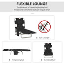 Outsunny Patio Foldable Sun Lounger 5 Level Adjustable Reclining Chair