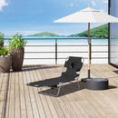 Outsunny Patio Foldable Sun Lounger 5 Level Adjustable Reclining Chair