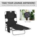 Outsunny Patio Foldable Sun Lounger 5 Level Adjustable Reclining Chair