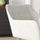 HOMCOM Velvet-Feel Pink Accent Chair With Arms Slanted Back Wood Legs