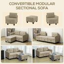 HOMCOM Modular Sectional Sofa with Storage, 2 Seater Sofa Set