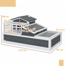 PawHut Wooden Tortoise House Indoor Outdoor w/ Balcony, Tray, Openable Roof