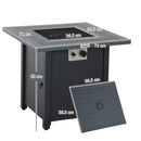 Outsunny Outdoor Propane Fire Pit Table w/ Lid and Lava Rocks Dark Grey