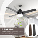 HOMCOM Mounting Reversible Ceiling Fan with Light, Remote