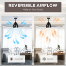 HOMCOM Mounting Reversible Ceiling Fan with Light, Remote