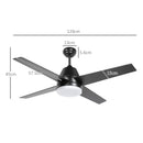 HOMCOM Mounting Reversible Ceiling Fan with Light, Remote
