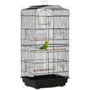 PawHut 92cm Large Bird Cage With Stand, Perches, Food Bowls, Swing, Black
