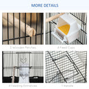 PawHut 92cm Large Bird Cage With Stand, Perches, Food Bowls, Swing, Black