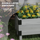 Outsunny 2-Tier Wooden Raised Bed with Trellis, Elevated Garden Planter
