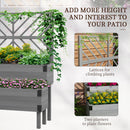 Outsunny 2-Tier Wooden Raised Bed with Trellis, Elevated Garden Planter