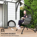 Outsunny Egg Chair Outdoor Indoor Garden Swing Chair, Folding Basket
