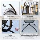 Outsunny Egg Chair Outdoor Indoor Garden Swing Chair, Folding Basket