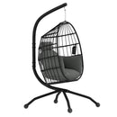 Outsunny Egg Chair Outdoor Indoor Garden Swing Chair, Folding Basket