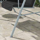 Outsunny 2 Person Covered Patio Swing with Pivot Table & Storage Console Black