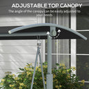 Outsunny 2 Person Covered Patio Swing with Pivot Table & Storage Console Black