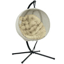 Outsunny Hanging Egg Chair Outdoor Indoor Swing Chair, Folding Basket