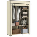 HOMCOM Fabric Wardrobe w/ Shelves Hanging Rail Foldable Closets