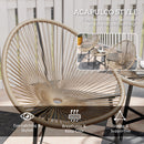 Outsunny Rattan Bistro Set, Cushioned Acapulco Chairs, Glass Table