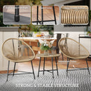 Outsunny Rattan Bistro Set, Cushioned Acapulco Chairs, Glass Table