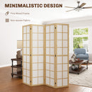 HOMCOM Indoor Room Partition, 4 Panel Folding Room Divider, 160 x 170cm