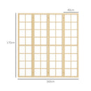 HOMCOM Indoor Room Partition, 4 Panel Folding Room Divider, 160 x 170cm