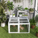 PawHut Rabbit Hutch Small Animal Guinea Pig House with Openable Roof Grey